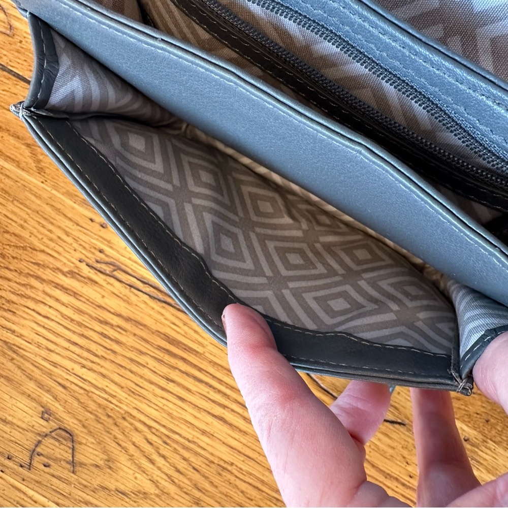 Brighton Mini Crossbody Leather Bag Gray - Picture 9 of 11